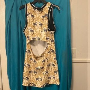 Lilly Pulitzer Strapless Dress in Gold and Blue